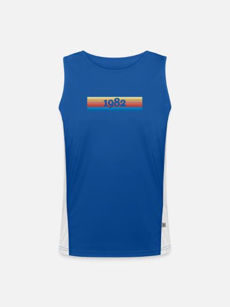 1982 - Men's Functional Contrast Tank Top  - royal/white - Front