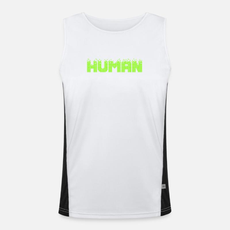 HUMAN Neon Pixel Glitch Funktionelles Kontrast-Tank Top für Männer 