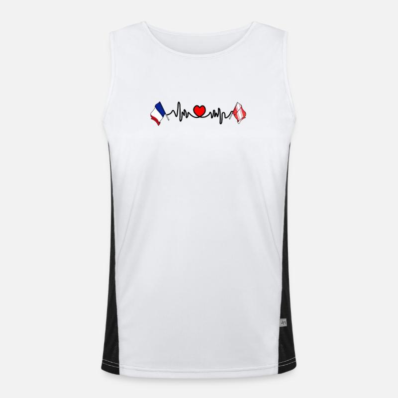 Herzfrequenz von Elsass, Frankreich Funktionelles Kontrast-Tank Top für Männer 
