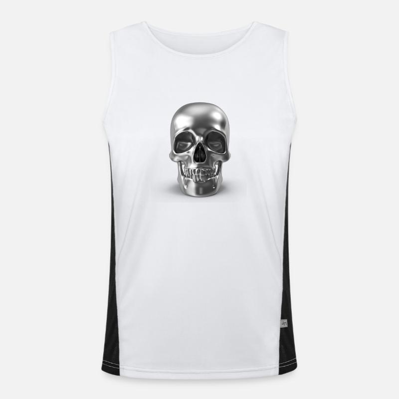 Silver Skull - silber schädel 3D Funktionelles Kontrast-Tank Top für Männer 