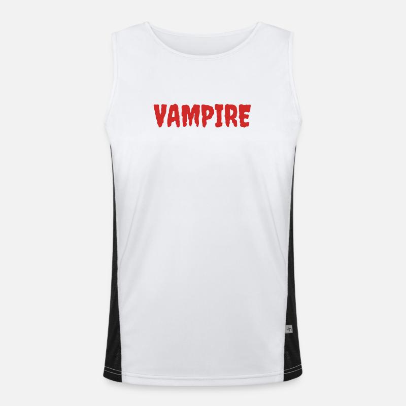 Vampir Silhouette Kunst T-Shirt Design Funktionelles Kontrast-Tank Top für Männer 