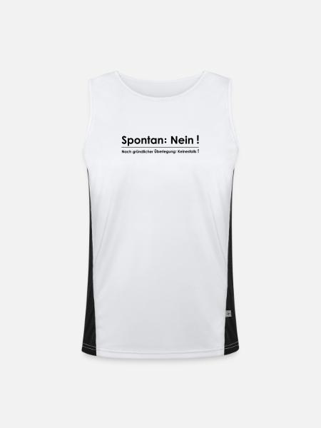 Spontané Non - Débardeur respirant contrasté Homme  - blanc/noir - Devant