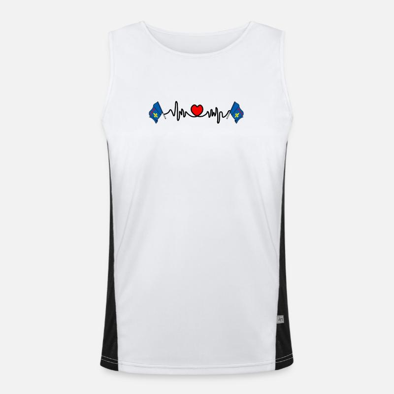 Design – Drapeau de Provence avec battement de cœur Débardeur respirant contrasté Homme 