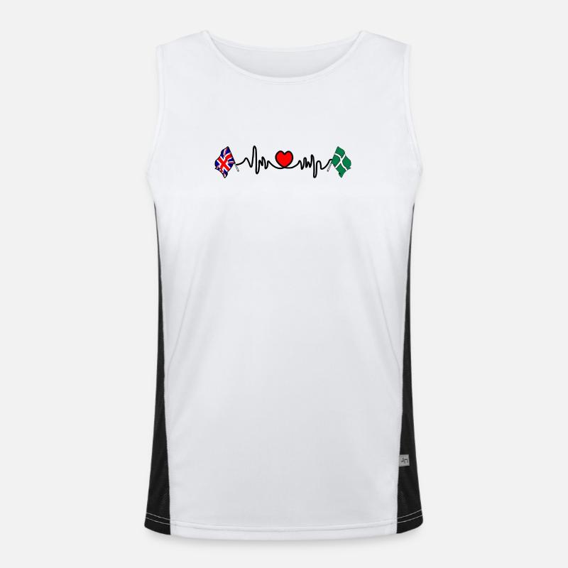 Devon & Großbritannien Herzschlag Funktionelles Kontrast-Tank Top für Männer 