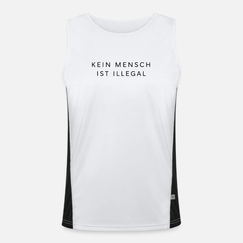 Kein Mensch ist illegal Statement Human Rights Funktionelles Kontrast-Tank Top für Männer 