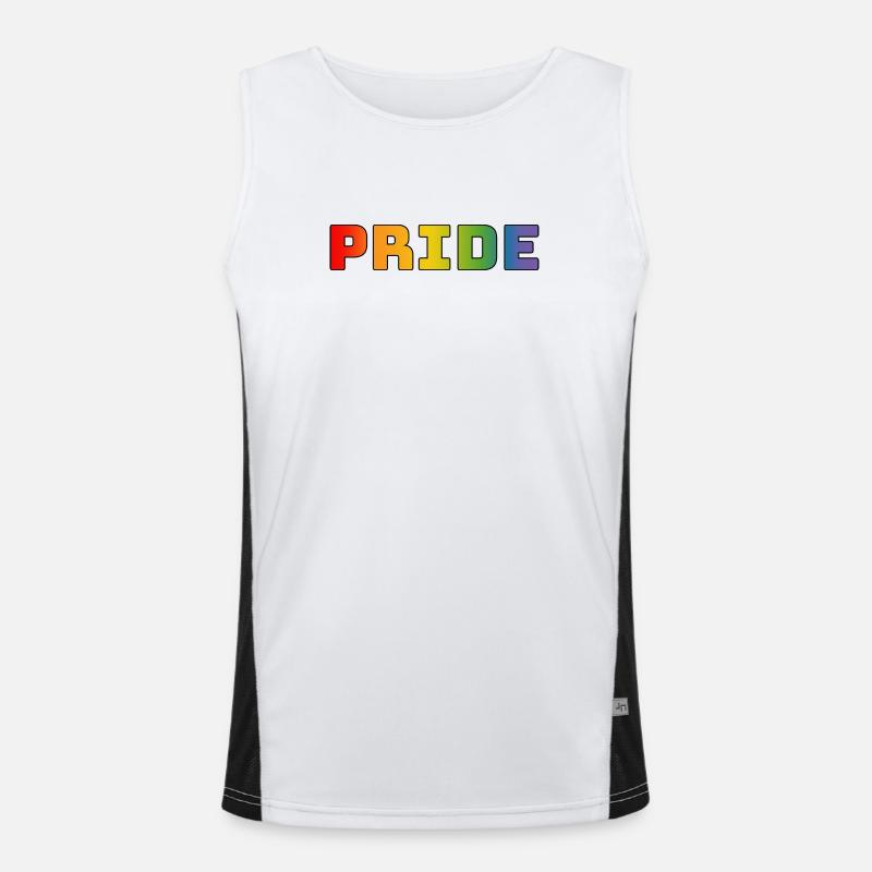 rainbow pride LGBT lgbtqi queer - Men's Functional Contrast Tank Top  - white/black