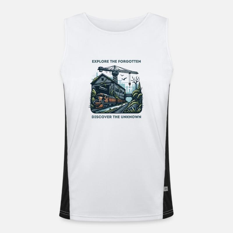 "Explore the forgotten, discover the unknown" Men's Functional Contrast Tank Top 