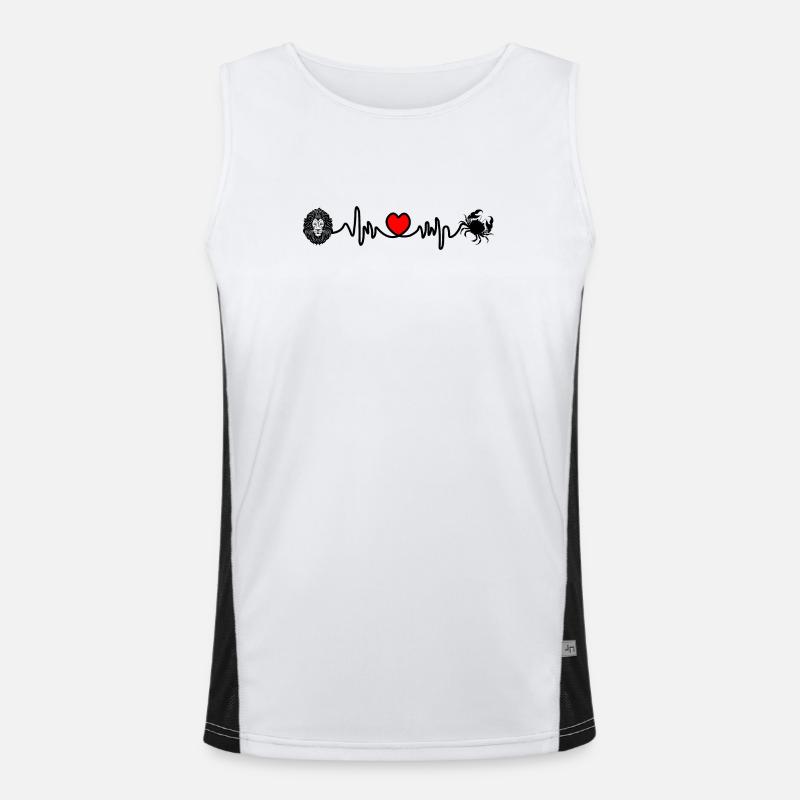 Herzfrequenz Cardio Löwe Krebs Funktionelles Kontrast-Tank Top für Männer 