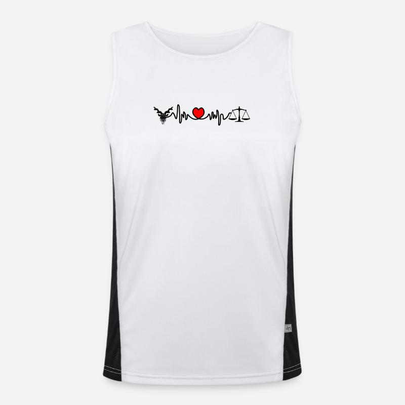Herzfrequenz Cardio Steinbock Waage Funktionelles Kontrast-Tank Top für Männer 