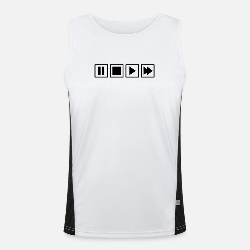 Retro Remote Control Buttons Oldschool Minimalist Men's Functional Contrast Tank Top 