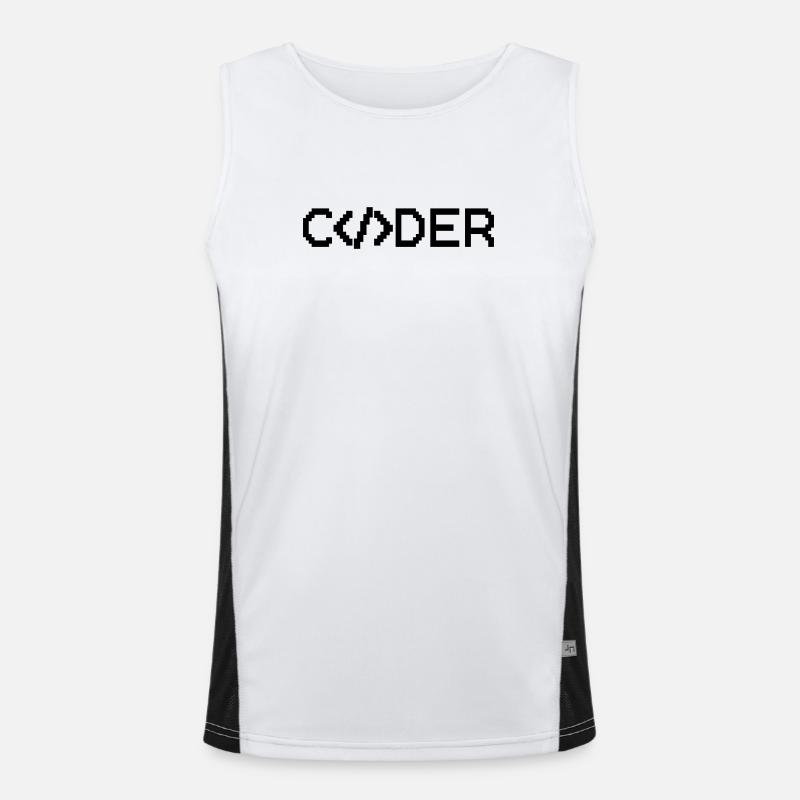Coder - Men's Functional Contrast Tank Top  - white/black
