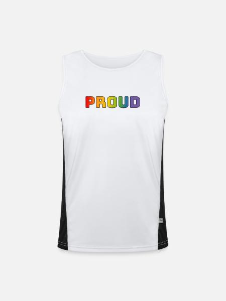 Rainbow proud black - Men's Functional Contrast Tank Top  - white/black