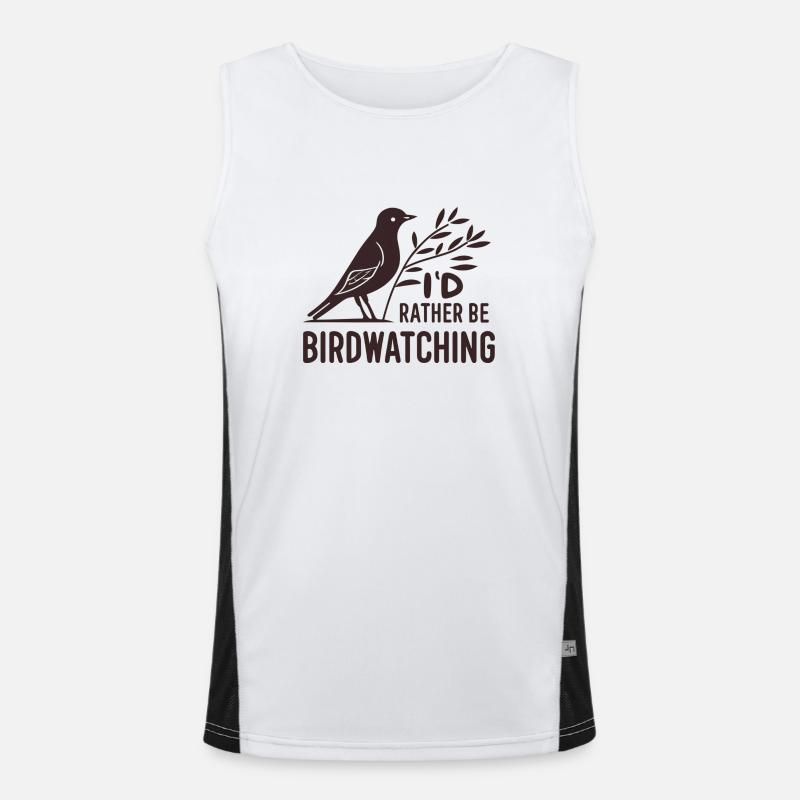 "je préfère observer les oiseaux" slogan Débardeur respirant contrasté Homme 