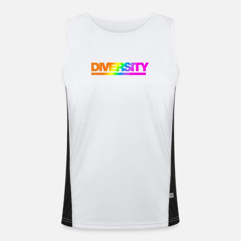 Typo Diversity Rainbow Funktionelles Kontrast-Tank Top für Männer 