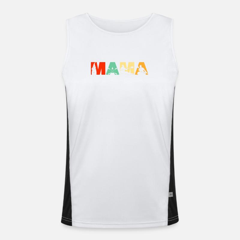 Kayaker MAMA Retro Sunset Kayaking Cadeau Débardeur respirant contrasté Homme 