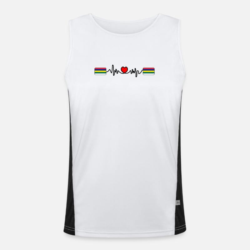 Terschelling Pulse Logo – Island Style - Men's Functional Contrast Tank Top  - white/black