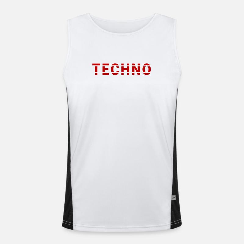 Design de lettrage techno pour ravers et électro Débardeur respirant contrasté Homme 