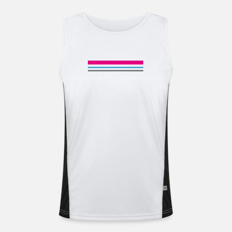 T-Shirt Striche Farbe rosa blau grau Geschenkidee Funktionelles Kontrast-Tank Top für Männer 