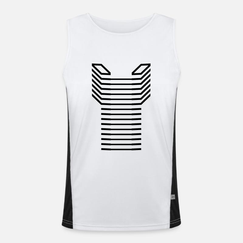 Unique Letter T Logo Design Men's Functional Contrast Tank Top 