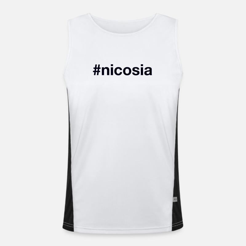 NICOSIA Hashtag Nikosia Cyprus Zypern Funktionelles Kontrast-Tank Top für Männer 
