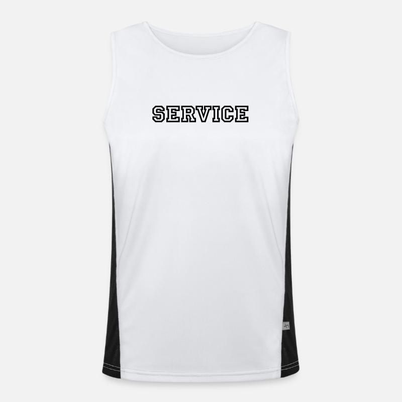 Service - Men's Functional Contrast Tank Top  - white/black