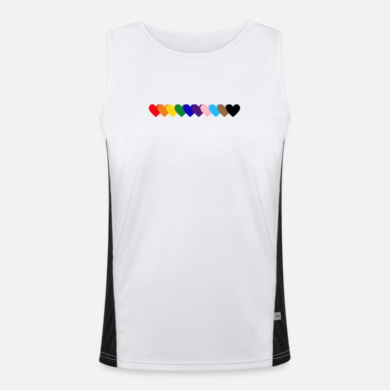 Regenbogen Herzen Pride Funktionelles Kontrast-Tank Top für Männer 