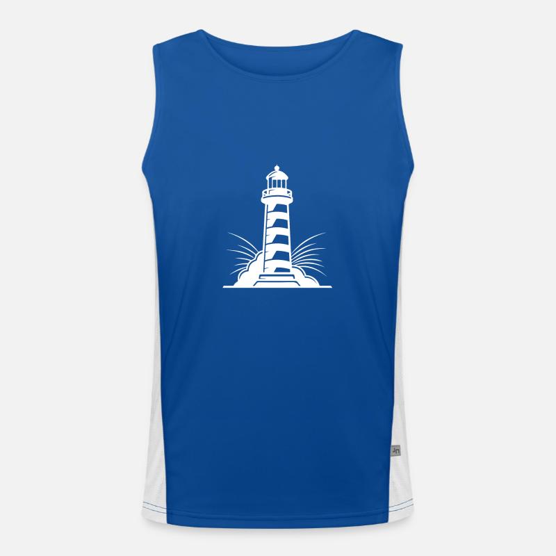 Leuchtturm Silhouette Funktionelles Kontrast-Tank Top für Männer 
