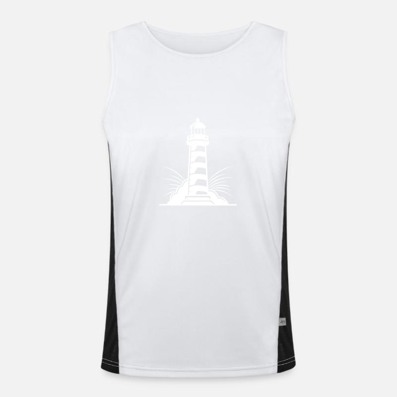 Lighthouse Silhouette - Men's Functional Contrast Tank Top  - white/black