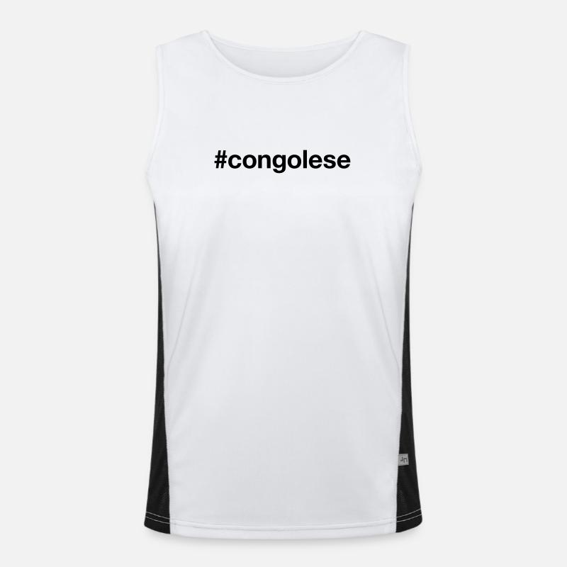 CONGOLESE Hashtag Kongo Congo Funktionelles Kontrast-Tank Top für Männer 