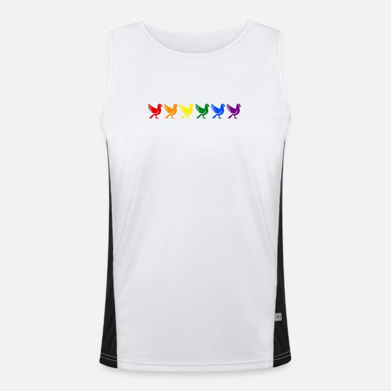 Regenbogen Tauben Funktionelles Kontrast-Tank Top für Männer 