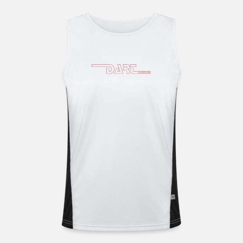Darts,Darts,DART-GAME_ON_Rot Men's Functional Contrast Tank Top 