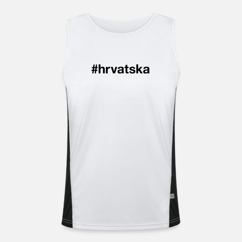 HRVATSKA Croatian Kroatien Hashtag Funktionelles Kontrast-Tank Top für Männer 