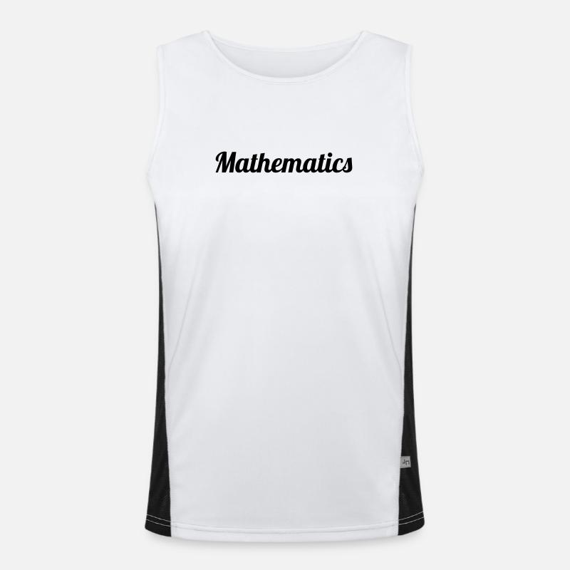 Mathematics - Men's Functional Contrast Tank Top  - white/black
