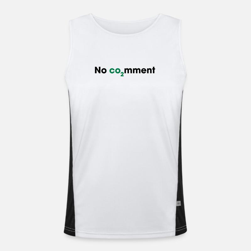 No CO2 Comment – Clean Energy Statement - Men's Functional Contrast Tank Top  - white/black