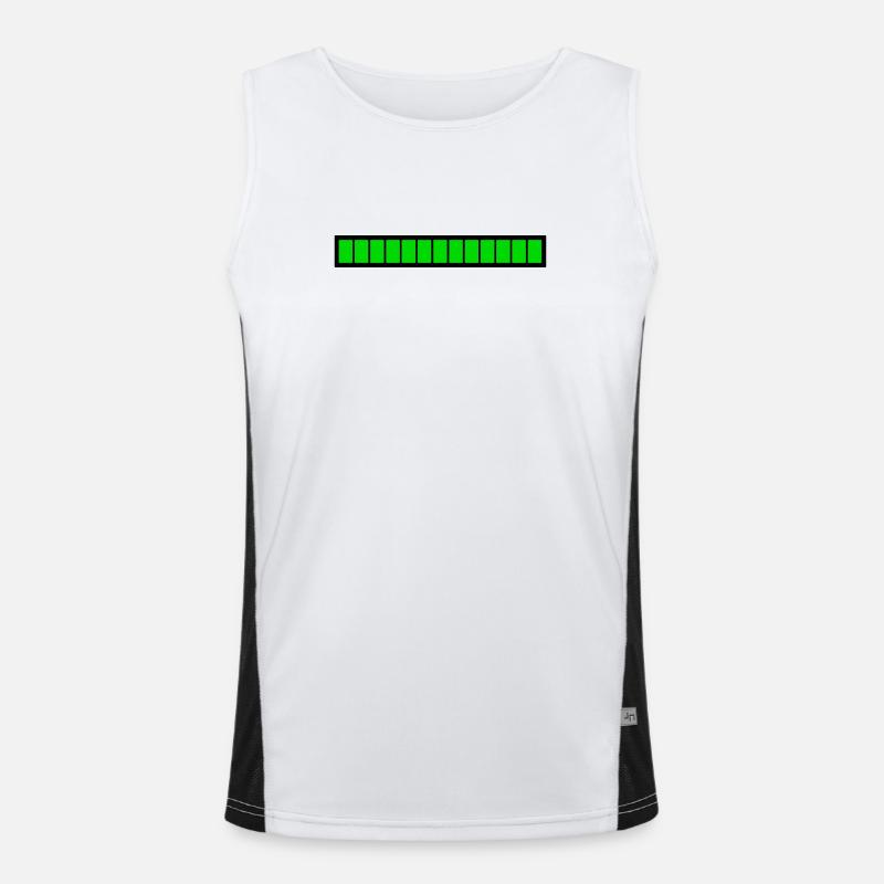 Barre de chargement rectangle Noir Vert (100%) Débardeur respirant contrasté Homme 