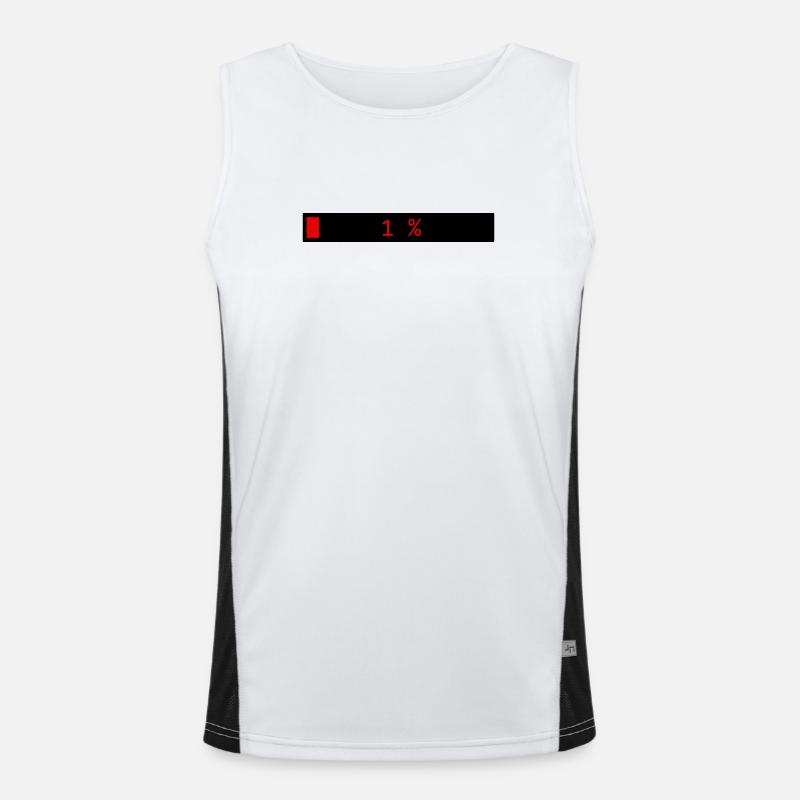 Rectangle loading bar Black Red 1% - Men's Functional Contrast Tank Top  - white/black
