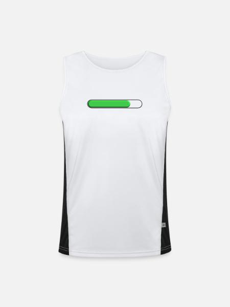 Durchschnittliche Spurweite Grün (drei Viertel) - Funktionelles Kontrast-Tank Top für Männer  - Weiß/Schwarz - Vorne