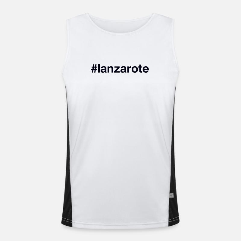 LANZAROTE Spanien Spain Hashtag Funktionelles Kontrast-Tank Top für Männer 