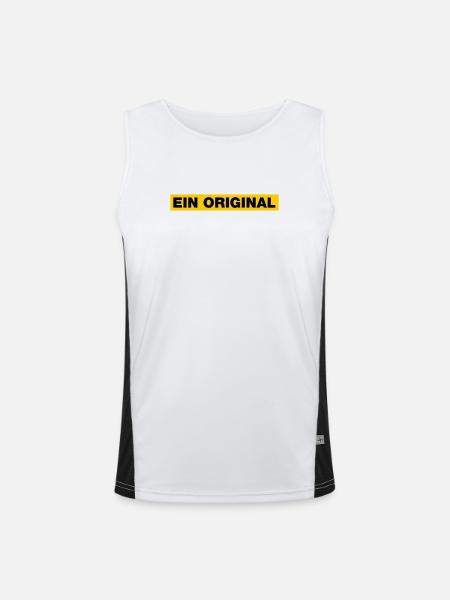 Ein Original - Funktionelles Kontrast-Tank Top für Männer - Weiß/Schwarz