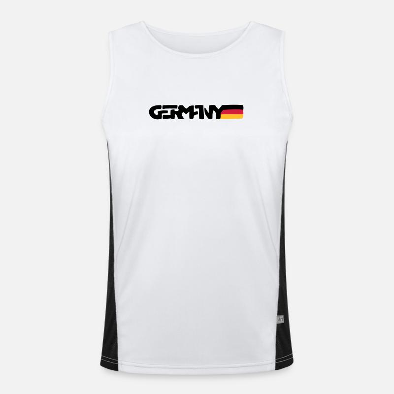 Germany - Men's Functional Contrast Tank Top  - white/black