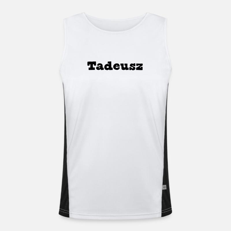 Tadeusz First Name Gift - Men's Functional Contrast Tank Top  - white/black