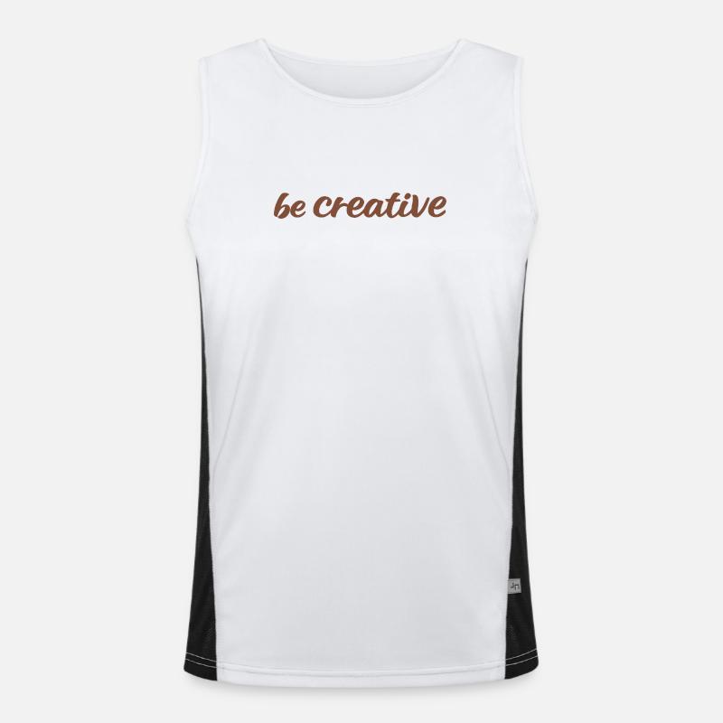 Be Creative Script Brown - Men's Functional Contrast Tank Top  - white/black