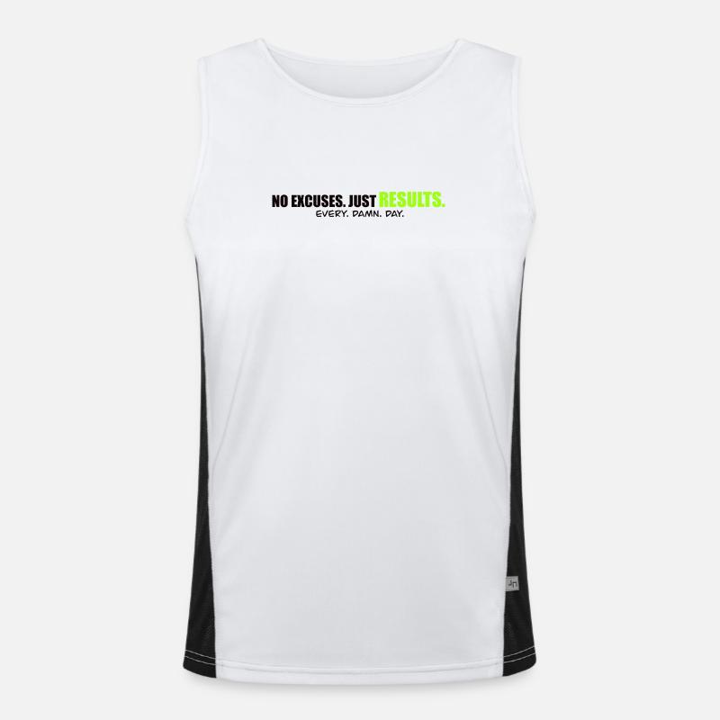 NO EXCUSES - Performance mindset Shirt Funktionelles Kontrast-Tank Top für Männer 