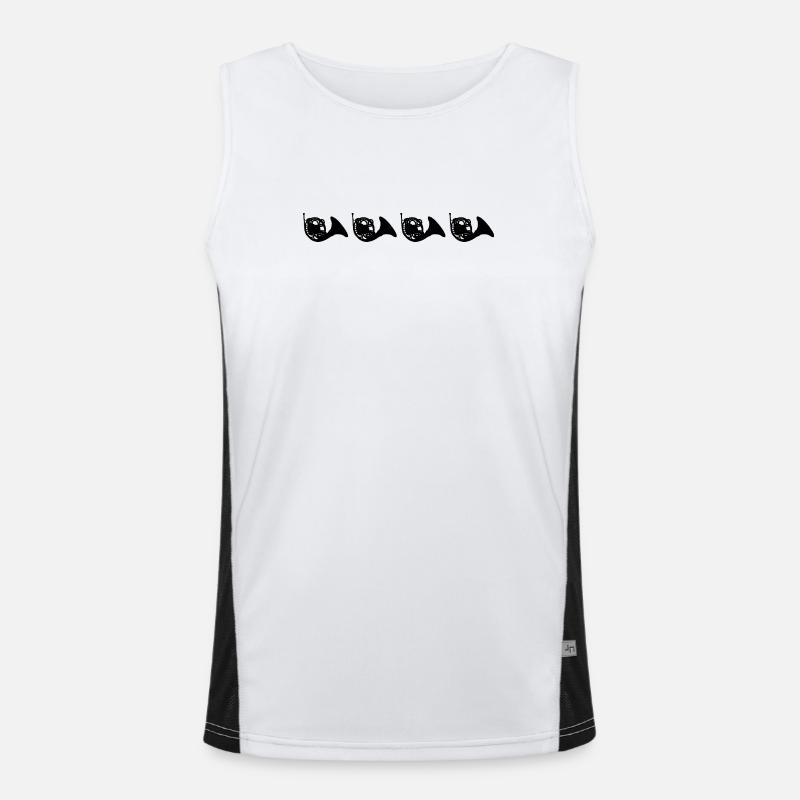 Bugle - Men's Functional Contrast Tank Top - white/black