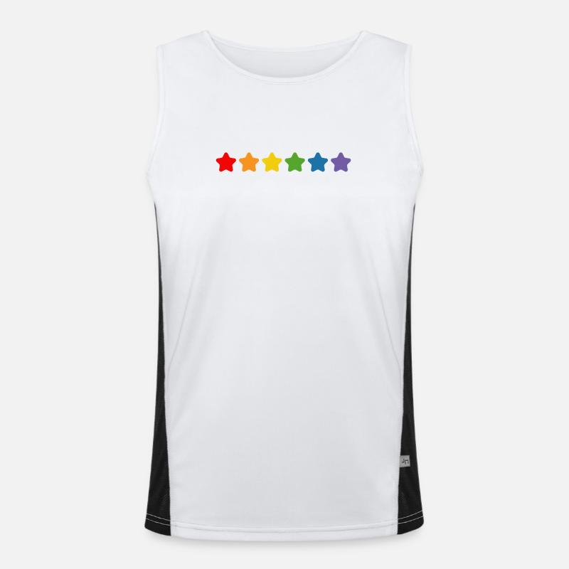 Regenbogen Sternchen LGBT lgbtqi queer Funktionelles Kontrast-Tank Top für Männer 