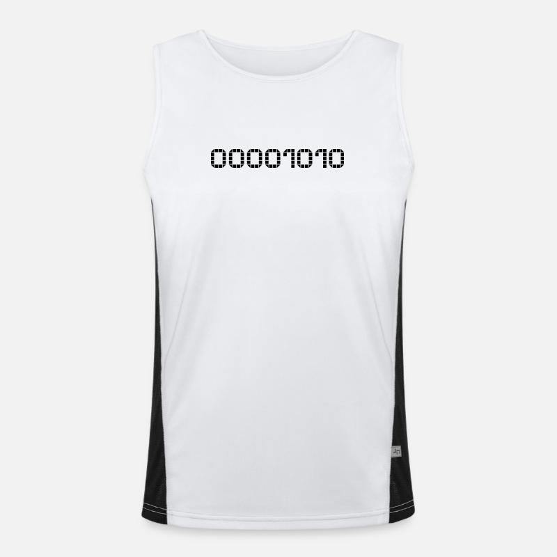 Binary notation - 10 - Men's Functional Contrast Tank Top  - white/black