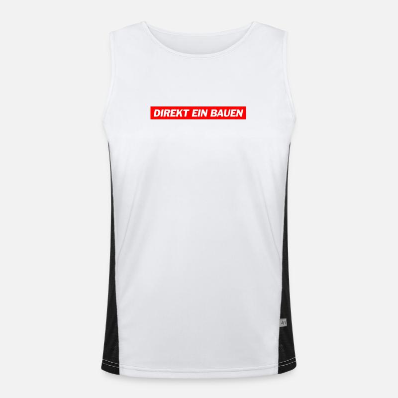 Direkt ein Bauen -  Deutsche Memes Funktionelles Kontrast-Tank Top für Männer 