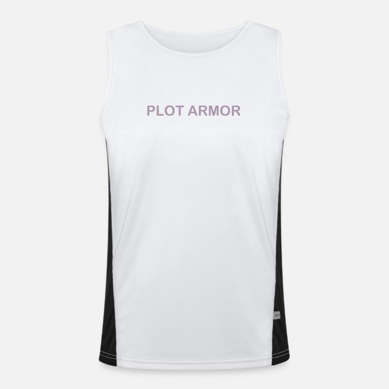 Sjove udtryk om Plot Armor i biografen - Funktionel kontrast tanktop til herrer - hvid/sort