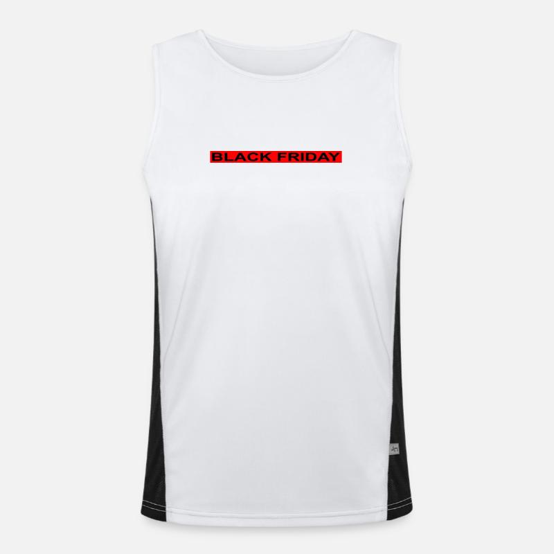 Black Friday red stripe - Men's Functional Contrast Tank Top  - white/black