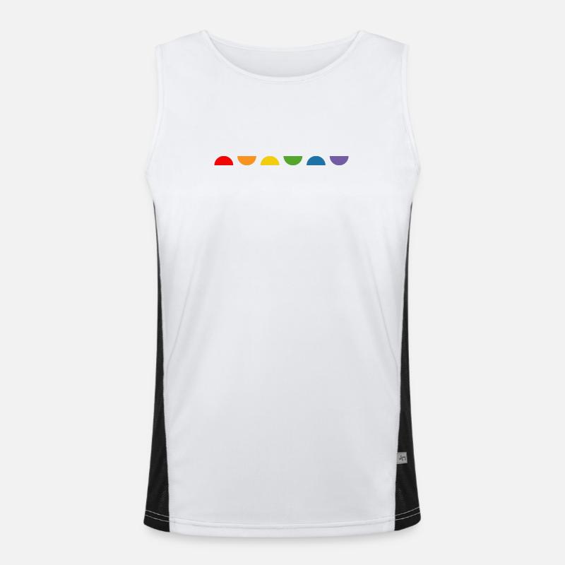 Rainbow Semicircle - Men's Functional Contrast Tank Top  - white/black